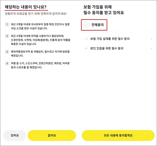 카카오페이-여행자보험-약관동의