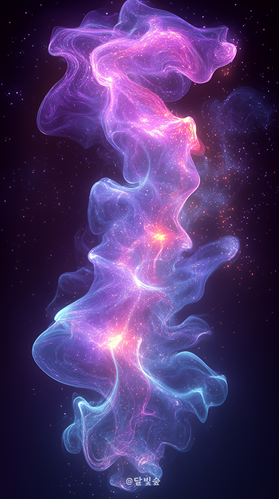 몽환적인 빛의 흐름 추상 폰 배경화면