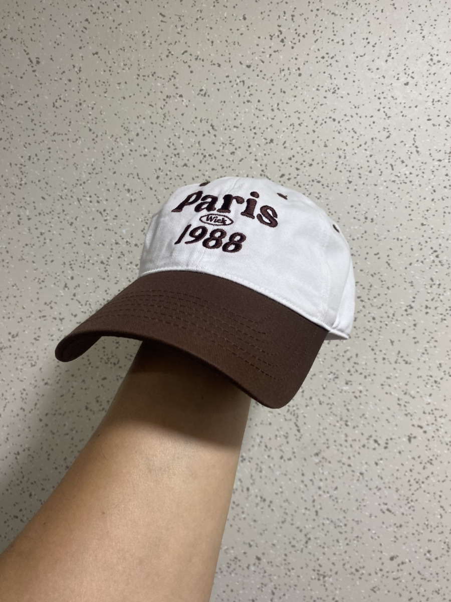 윅 WICK Paris 1988 투톤 워싱 빈티지 볼캡 모자 야구모자 브라운