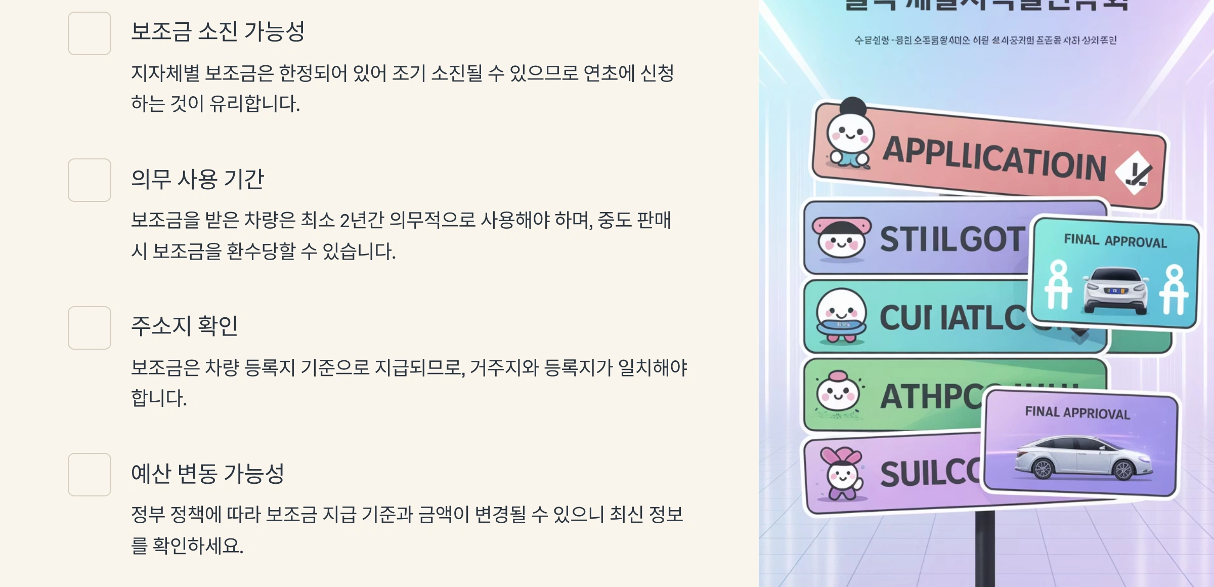 신청시 주의사항