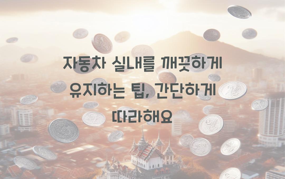 자동차 실내를 깨끗하게 유지하는 팁