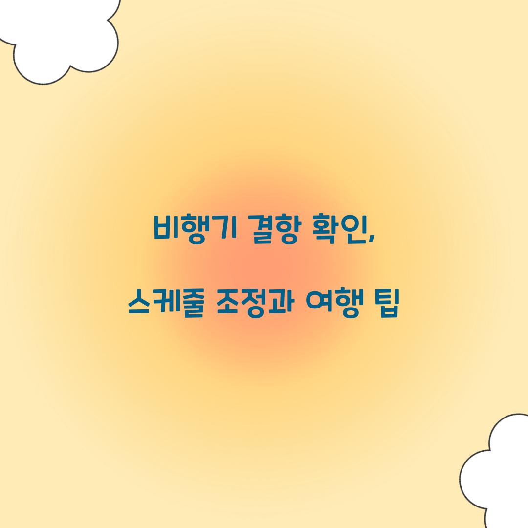 비행기 결항 확인