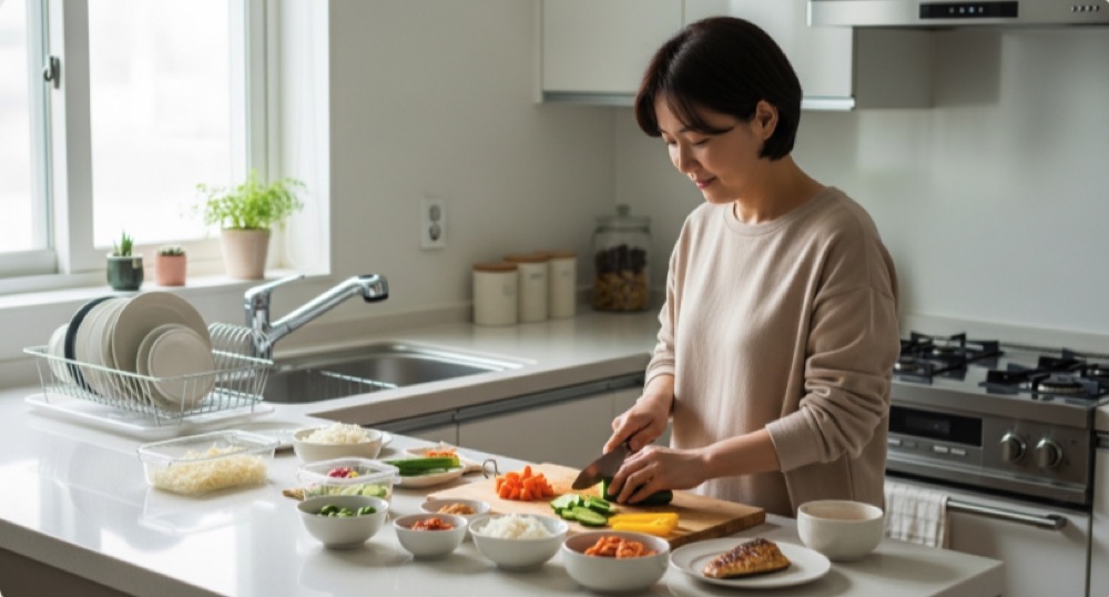 건강 관리를 위해 식사를 준비