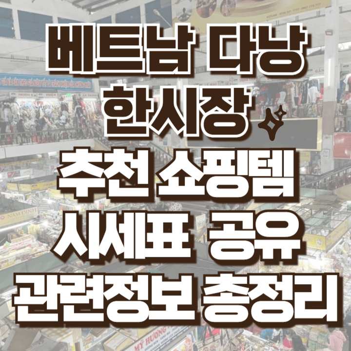 베트남 다낭 한시장 쇼핑리스트 시세표 관련정보