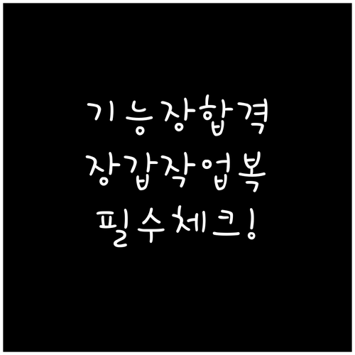 종목별 기능장 실기 장갑 선택 요령 ..