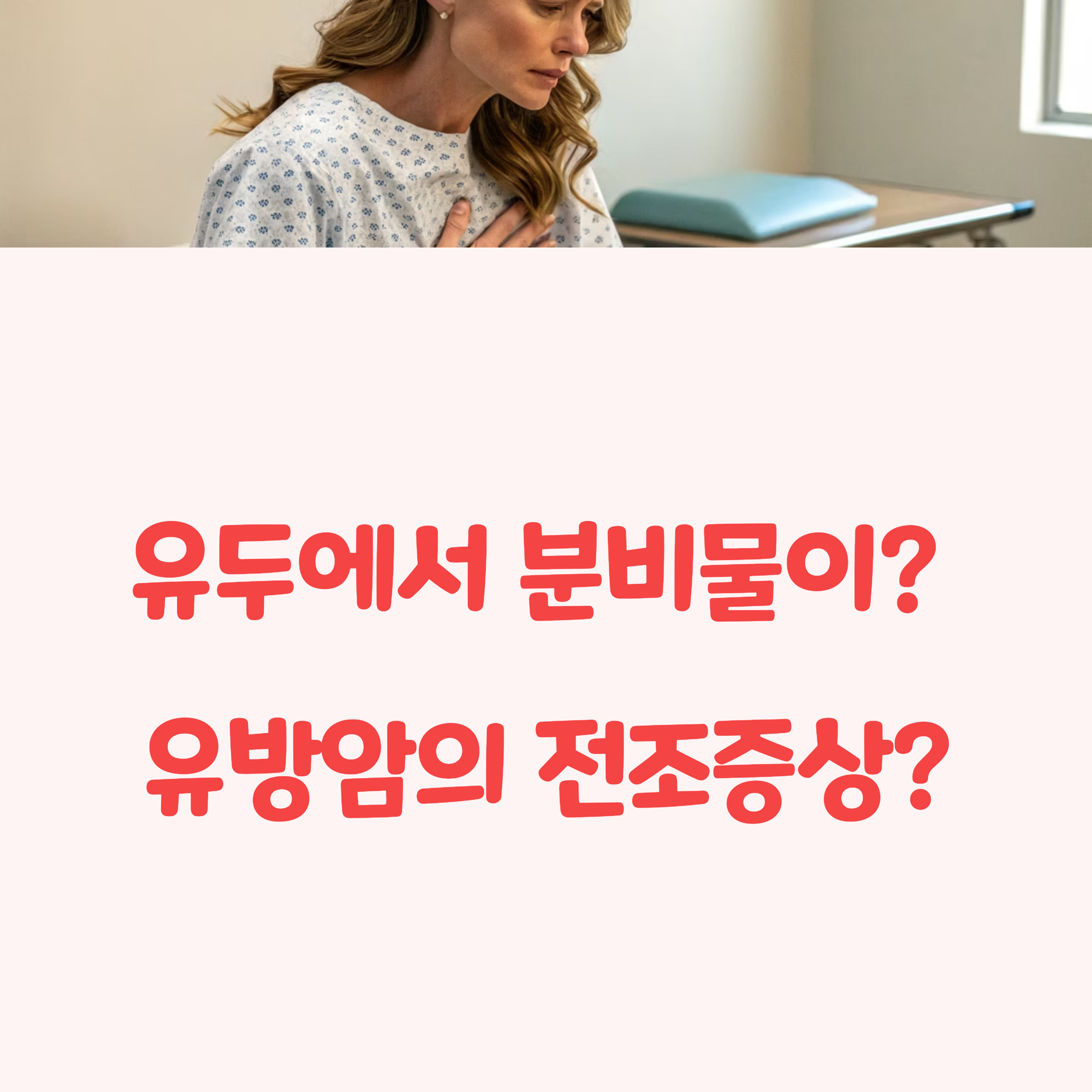 갑자기 유두에서 분비물이? 유방암의 전조증상인가?