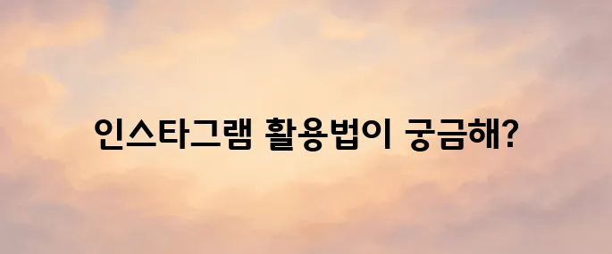 인스타그램 사용법 – 프로필 설정부터 릴스 활용 방법