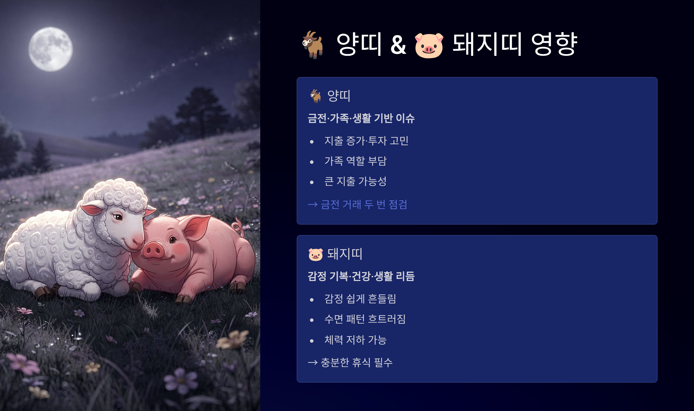 2026년 삼재띠 양띠와 돼지띠