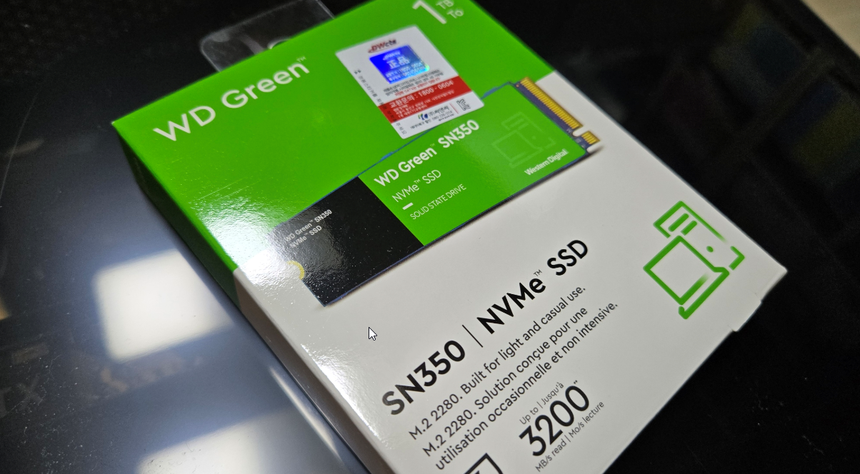 WD Green SN350 M.2 2280 NVMe SSD 1TB 사용후기 사진 1