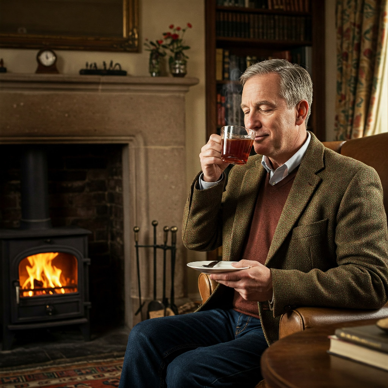 영국 사람이 홍차 마시는 모습