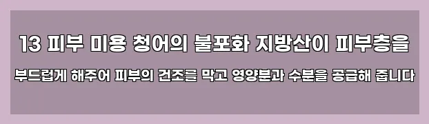 13 피부 미용 청어의 불포화 지방산이 피부층을 부드럽게 해주어 피부의 건조를 막고 영양분과 수분을 공급해 줍니다