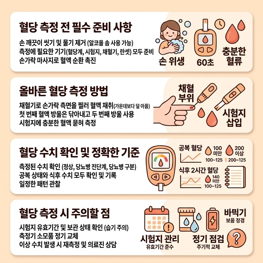 혈당측정기 사용법과 정확한 혈당 확인 기준, 측정 전 꼭 알아둘 점
