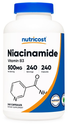 뉴트리코스트 나이아신아마이드 비타민 B3 500mg 글루텐 프리 캡슐, 240개입, 1개