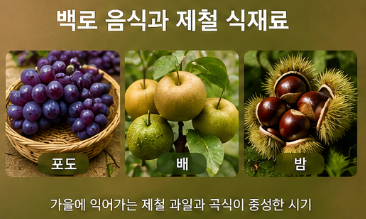 백로 음식과 가을의 생활 풍경