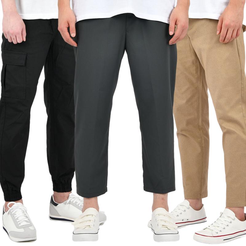 남자 면바지 스판 남성 슬랙스 일자핏 조거 카고 팬츠 밴딩 편한 바지 빅사이즈 5XL까지