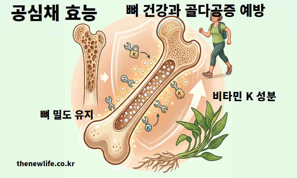 공심채 효능 뼈 건강 골다공증 예방