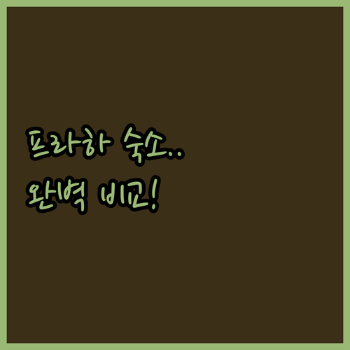 프라하 중심가 가성비 숙소부터 럭셔리..