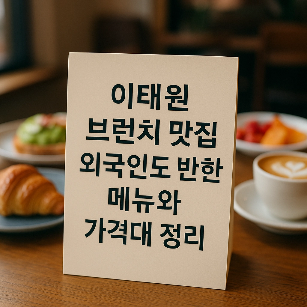 이태원 브런치 맛집 외국인도 반한 메뉴와 가격대 정리