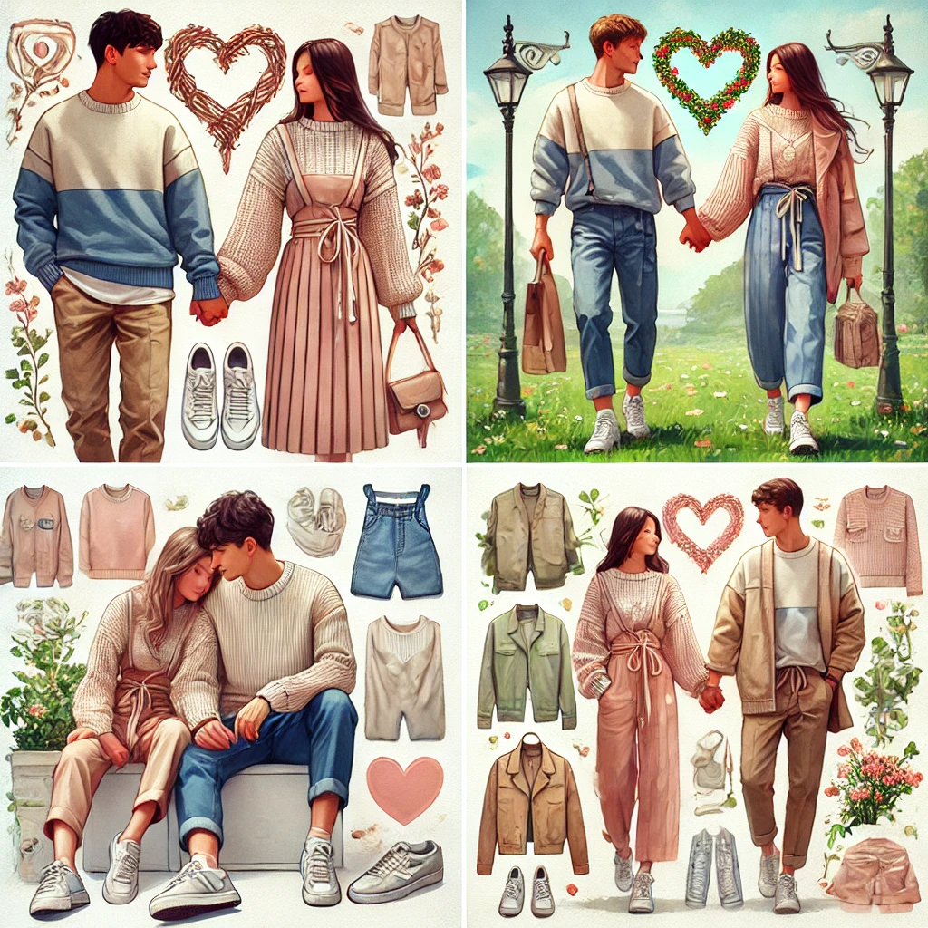 커플룩 코디로 더 가까워지는 연인들 관련 사진