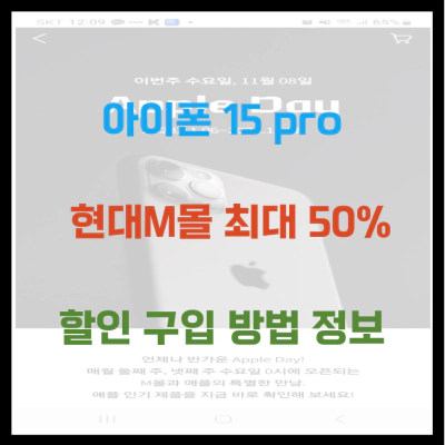 아이폰 15 pro 현대M몰 최대 50% 할인 구입 방법 정보