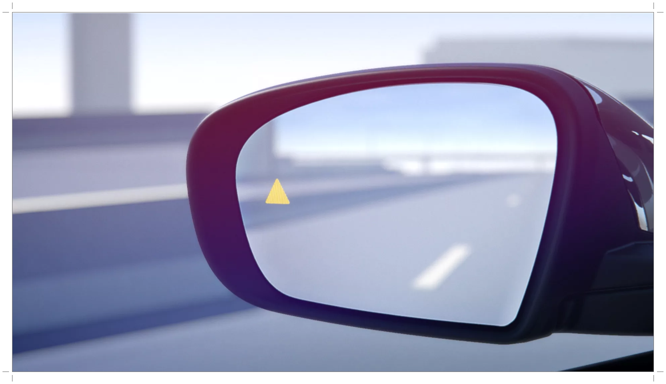 마세라티 기블리 사이드미러에 삼각형 BSA 점등