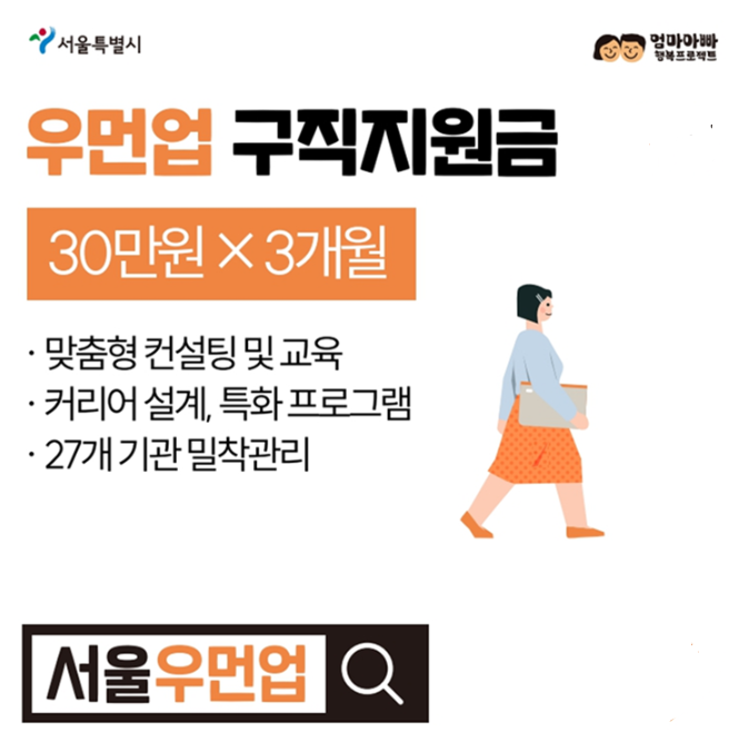 서울 우먼업 경단녀 구직지원금