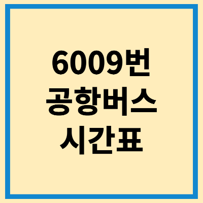 6009 공항버스 시간표 노선 예약 요금 확인하기