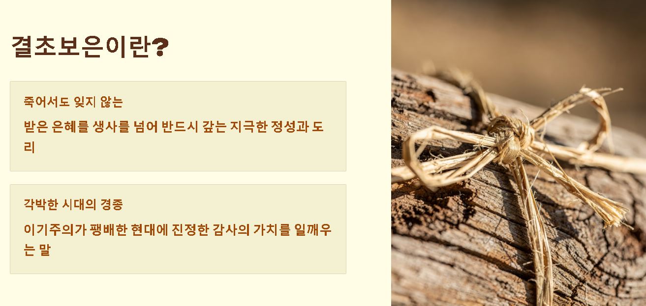 결초보은 뜻 유래