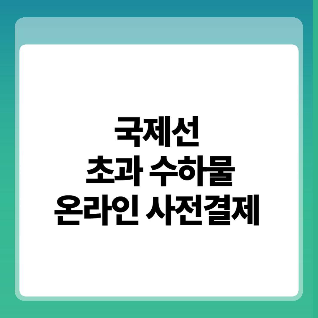 국제선 초과 수하물
온라인 사전결제 썸네일