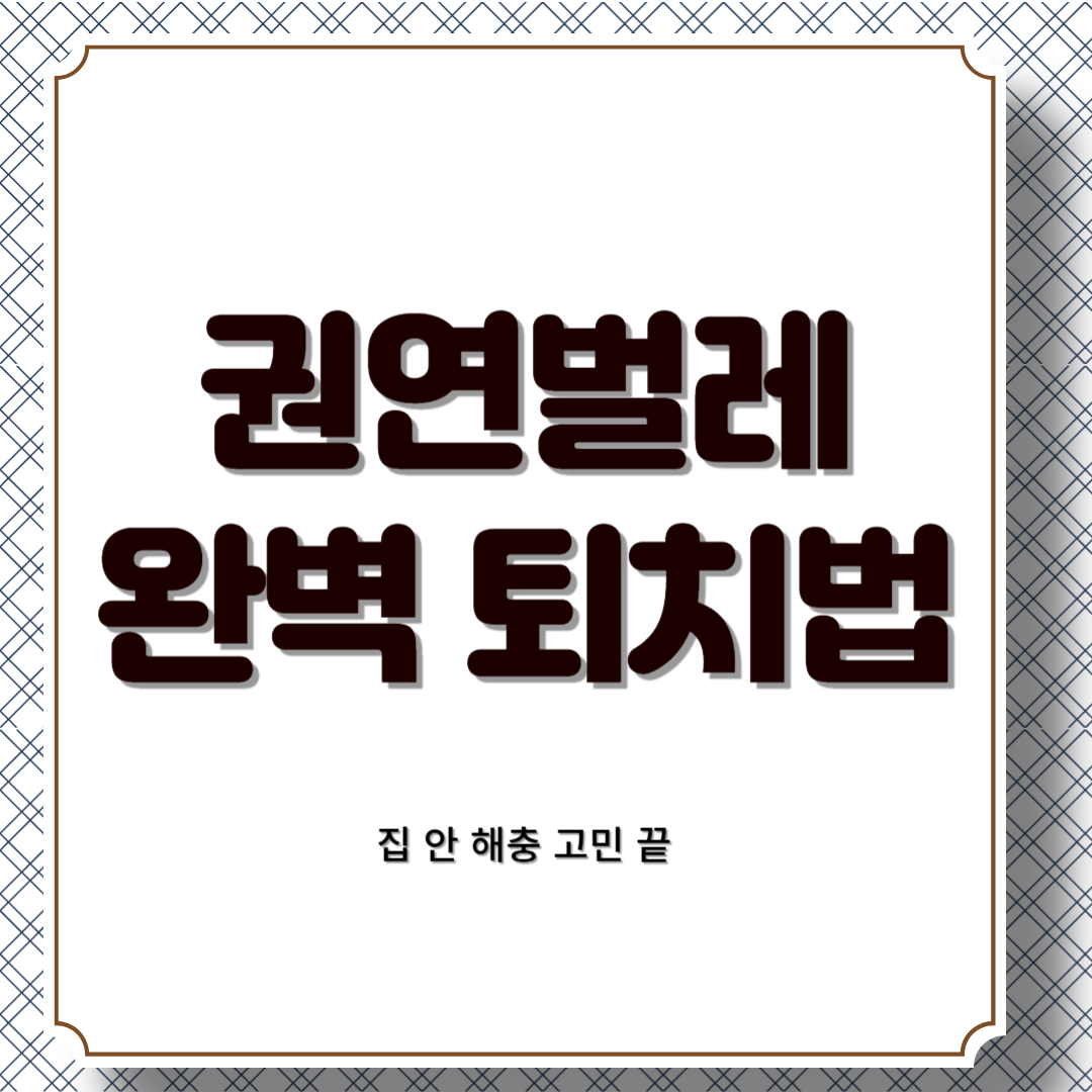 권연벌레 완벽 퇴치법: 집 안 해충 고민 끝