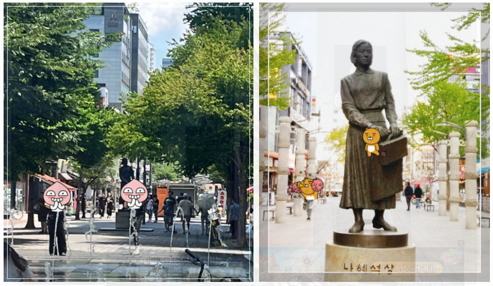 나혜석 거리 안쪽 나혜석 상