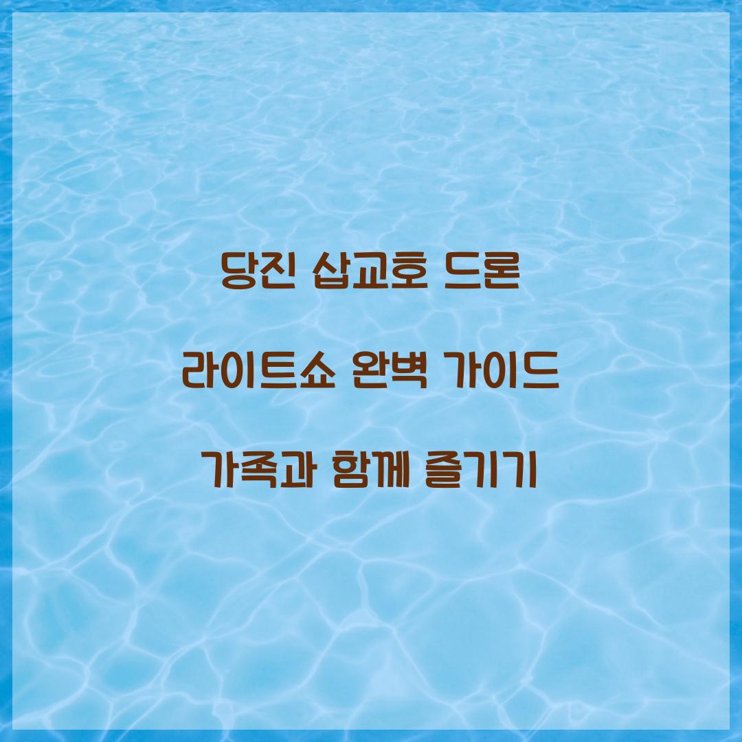 당진 삽교호 드론 라이트쇼