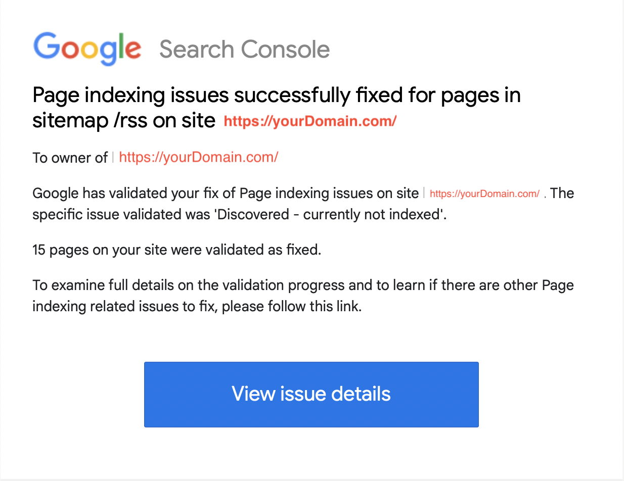 Google Search Console Issue Handling
