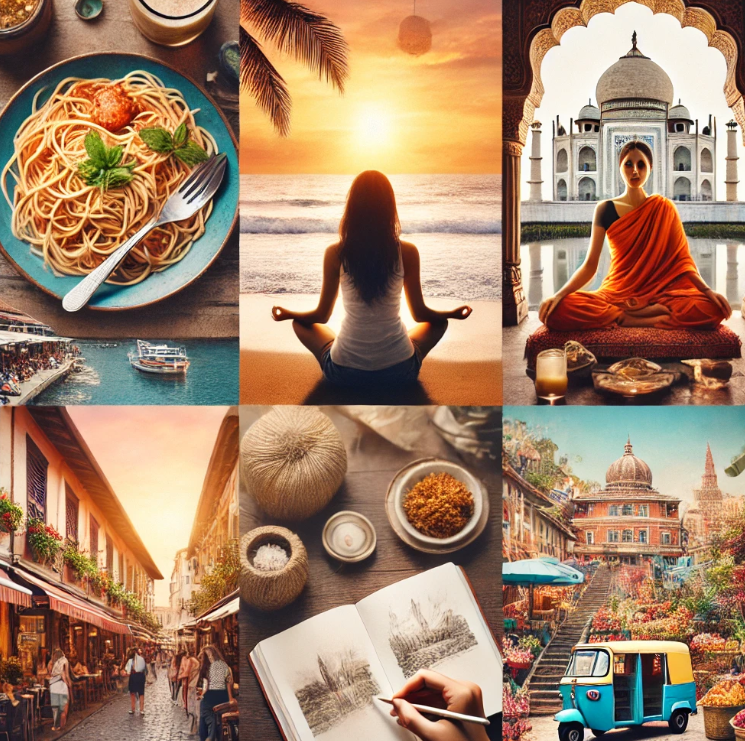 영화 먹고 기도하고 사랑하라 관련 AI이미지 첨부