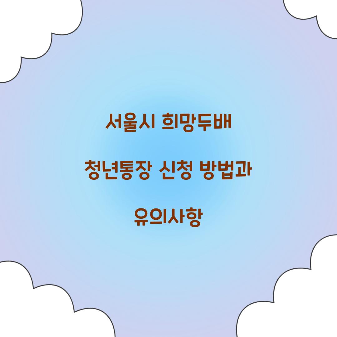 서울시 희망두배 청년통장
