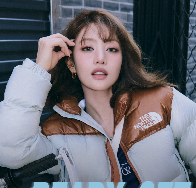 노스페이스 착용 (여자)아이들 민니