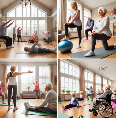 노인 실내 운동 관련 이미지