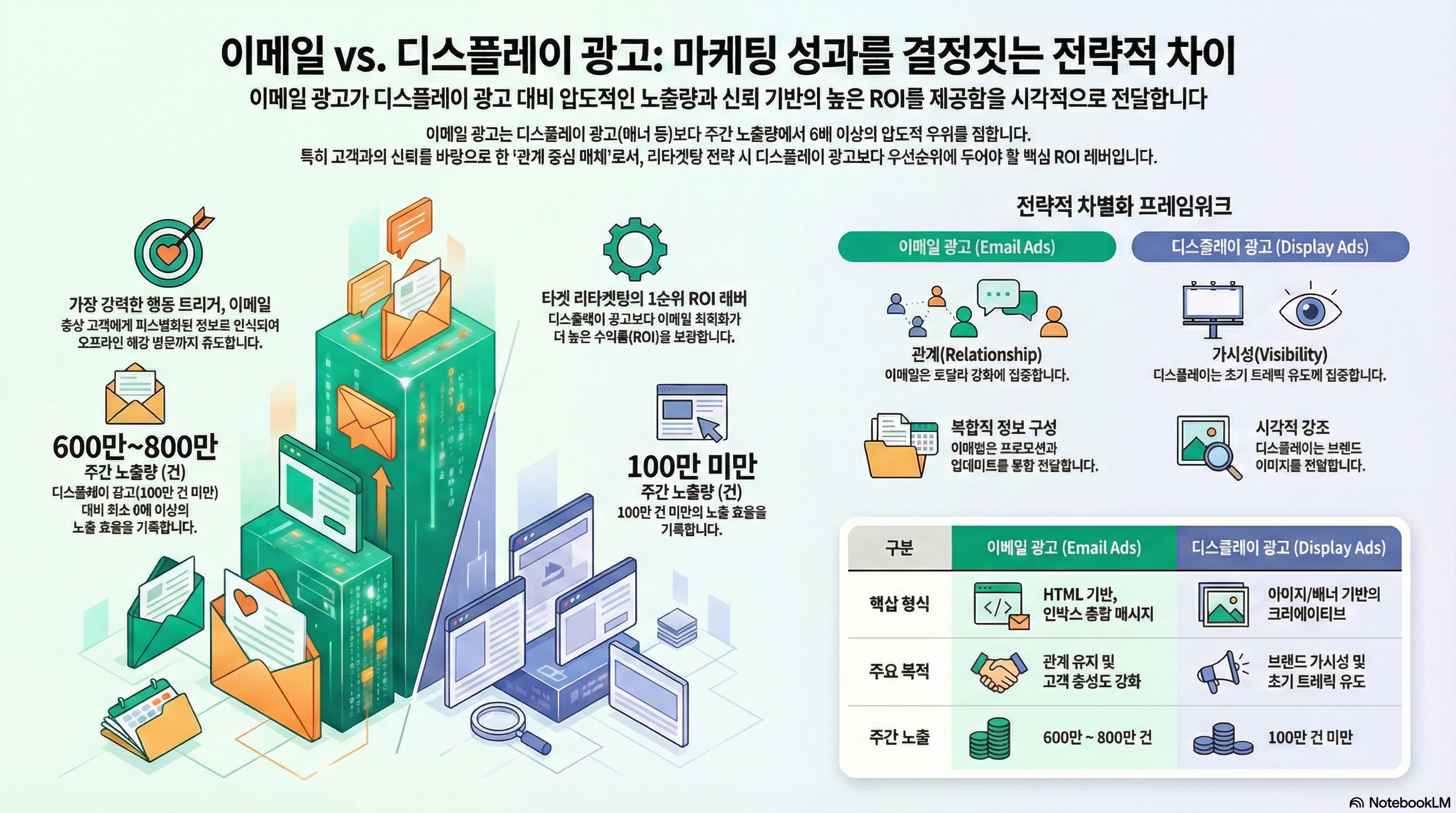 이메일 대 디스플레이 광고 비교