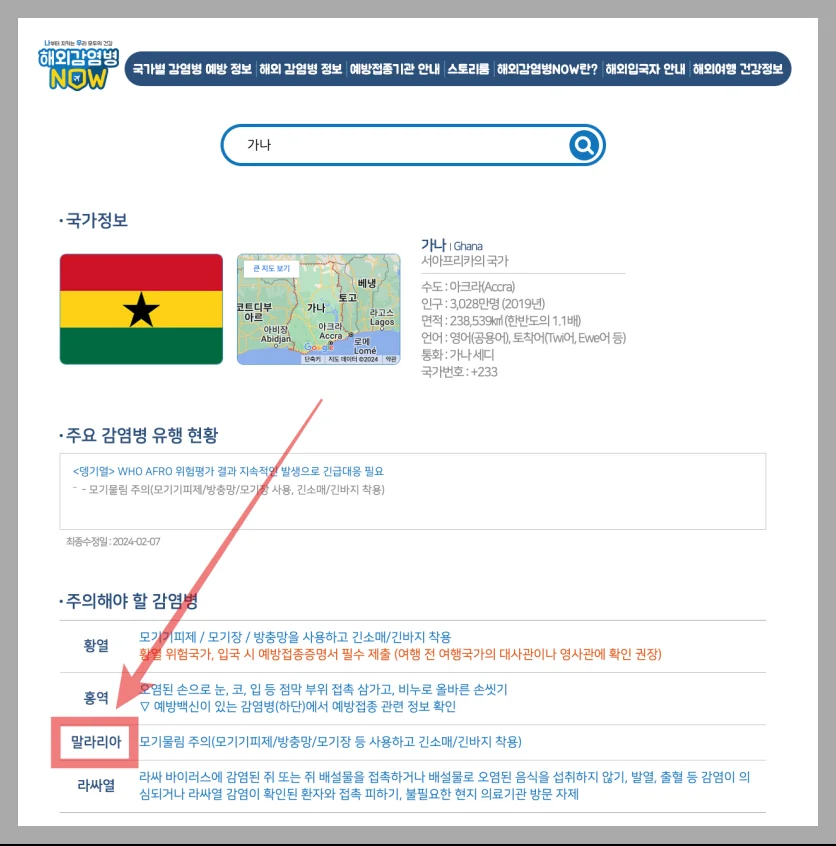 말라리아 발생 지역