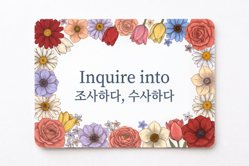 Inquire into 조사하다
