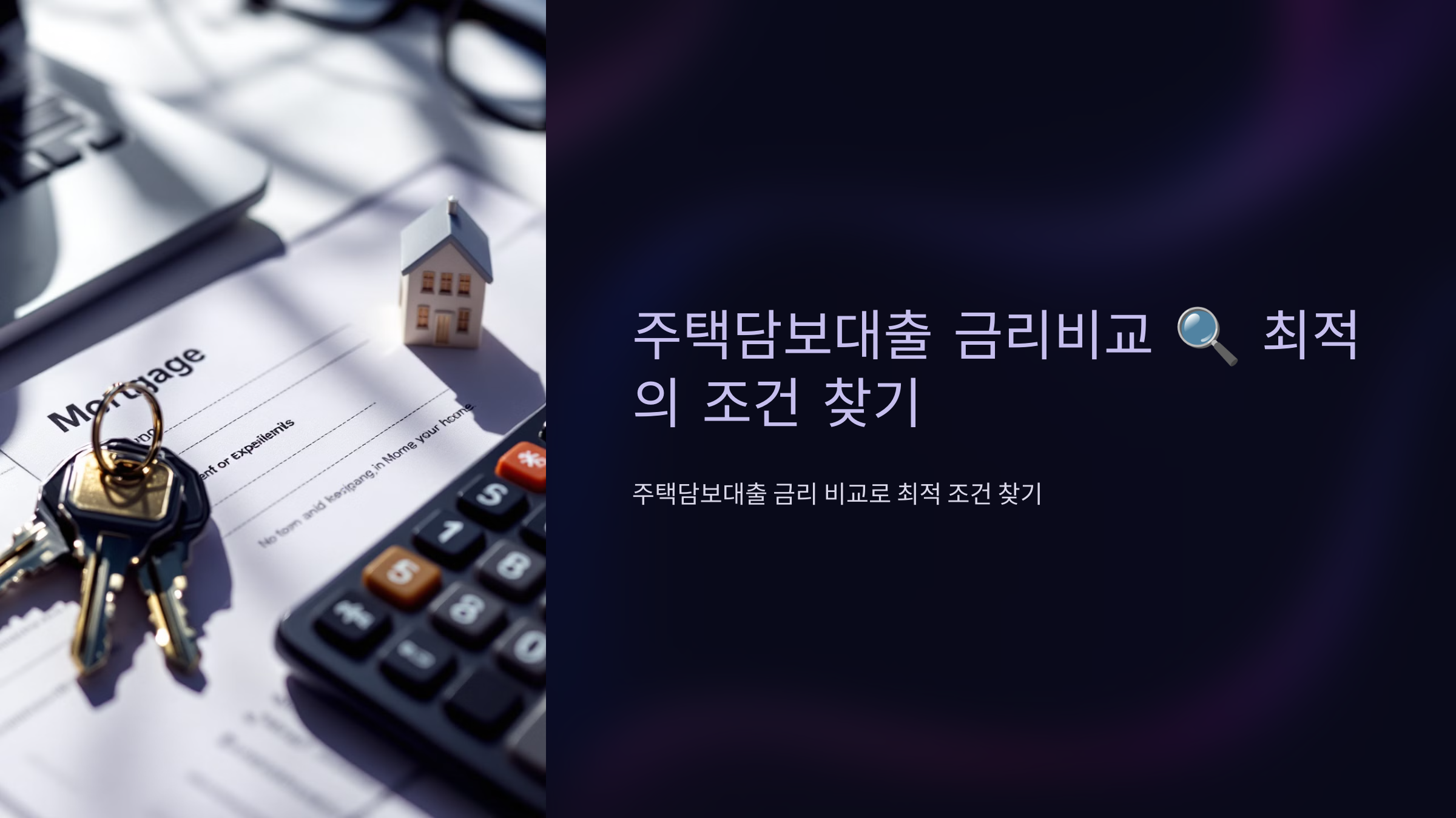 주택담보대출 금리비교 🔍 최적의 조건 찾기