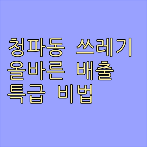 우리집 쓰레기, 청파동에서 올바르게 ..