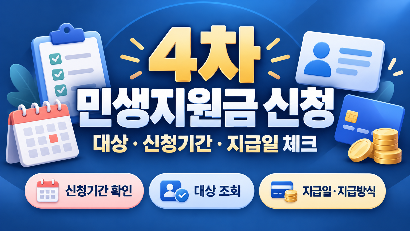 4차 민생지원금 신청 방법|대상·신청기간·지급일 지역별 확인