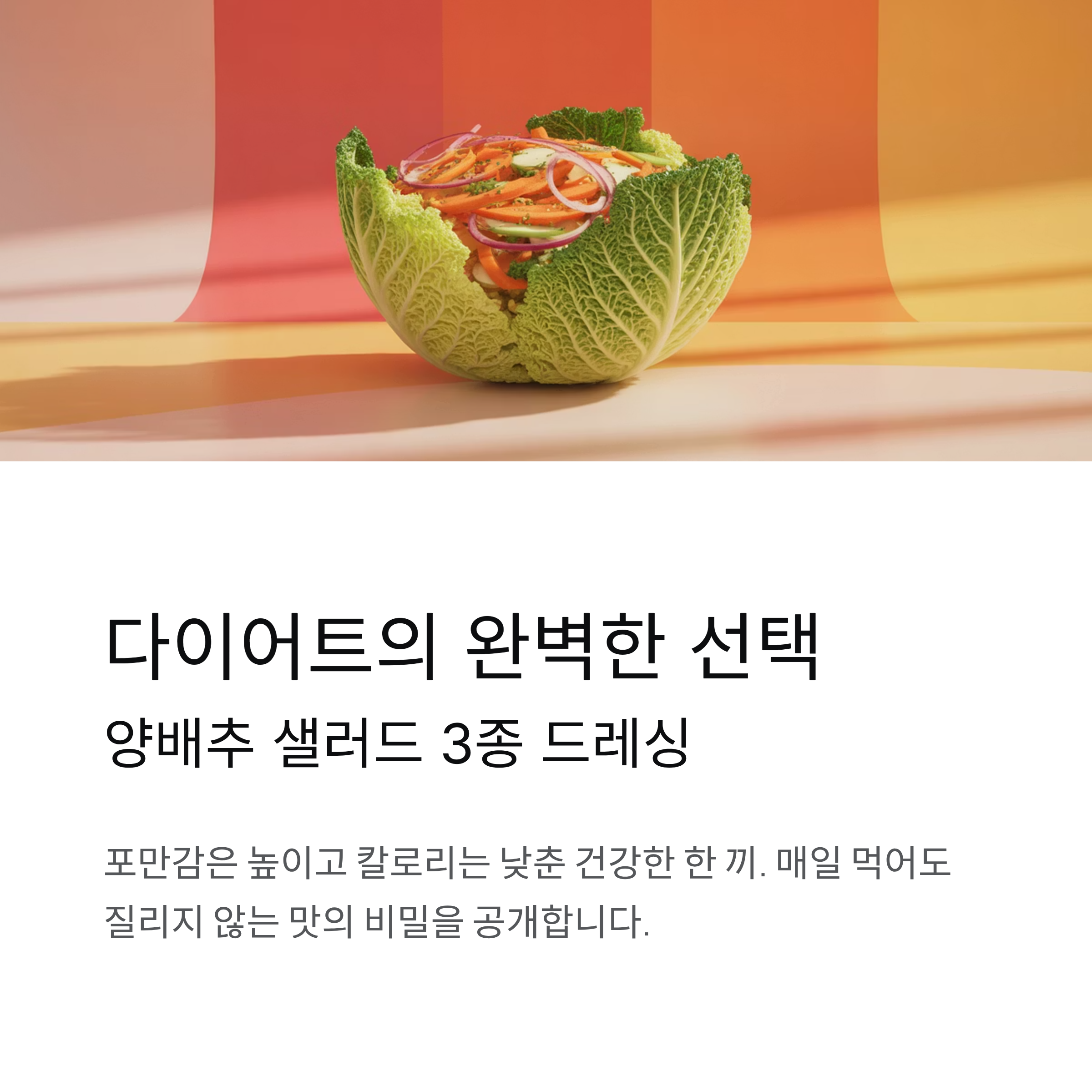 건강 다이어트 양배추 샐러드 3종 드레싱 레시피 공개