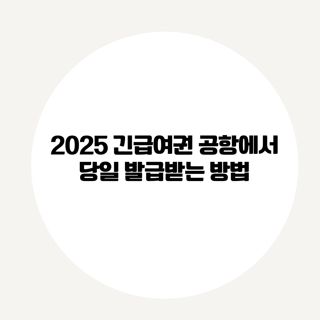 긴급여권 공항에서 당일 발급받는 방법.