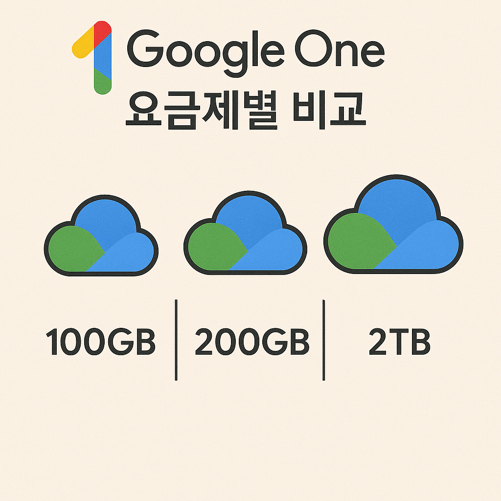 구글 원 요금제별 비교 그림