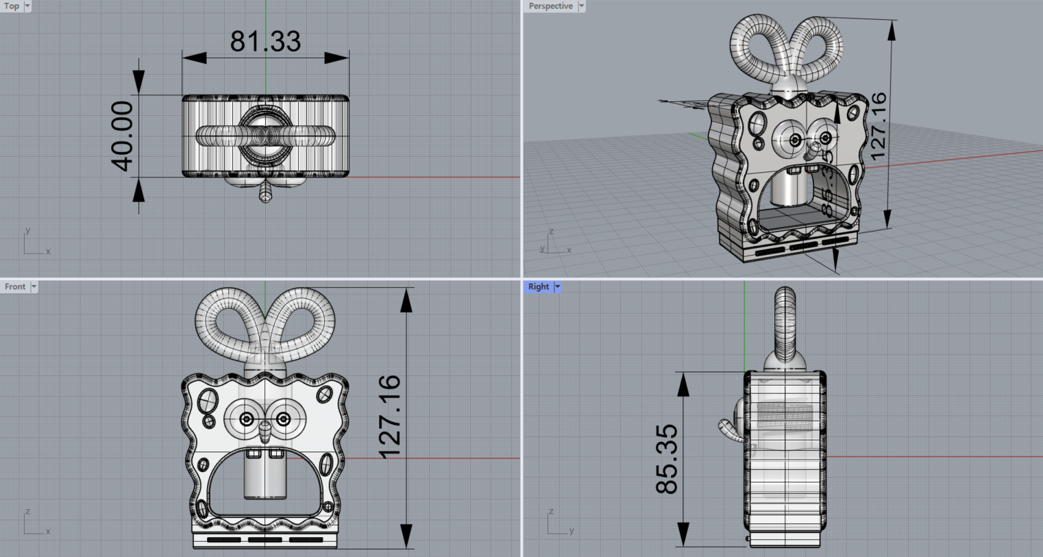 [3D프린터용 .stl파일 다운로드] 네모바지 스폰지밥 호두까기 인형