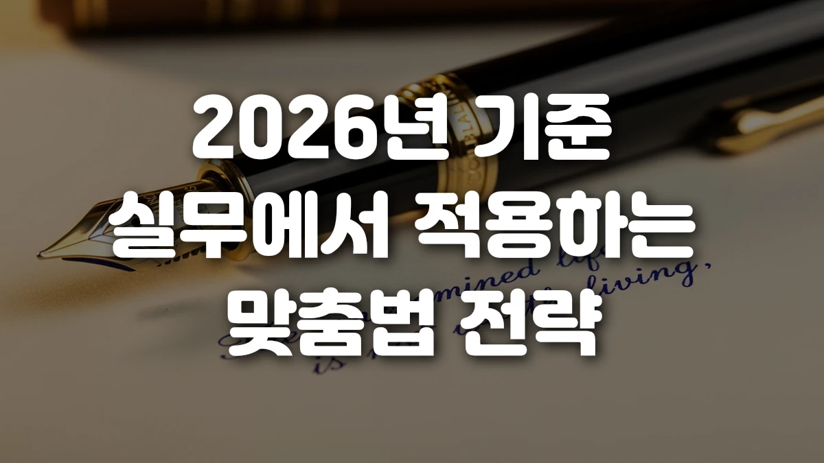 2026년 기준 실무에서 적용하는 맞춤법 전략