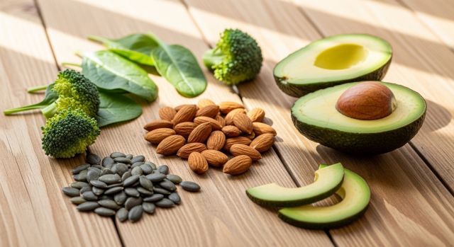 아연 함량이 높은 과일 야채 견과류 식단 예시 이미지