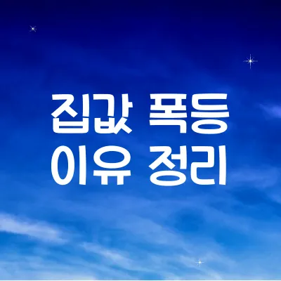 집값 폭등 진짜 이유